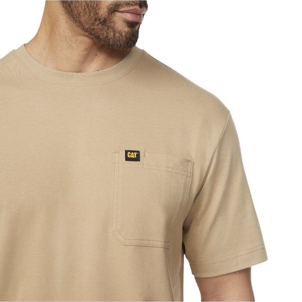CAT Caterpillar Men's Pocket T-Shirt 100% Cotton Short Sleeve Workwear Tee XL